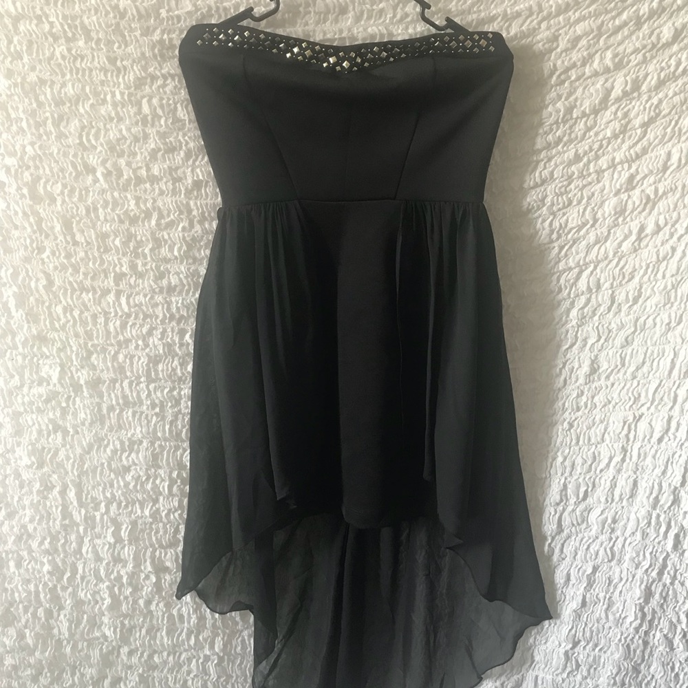 Strapless high-low dress